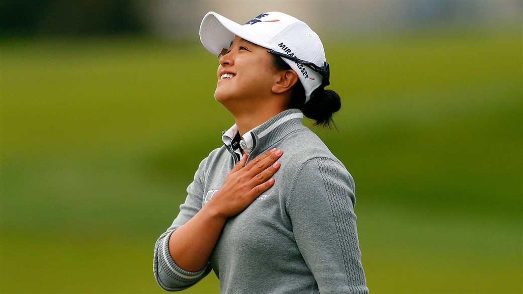 Sei Young Kim reacts after winning the 2019 LPGA Mediheal Championship
