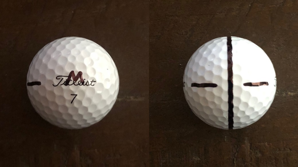 Lanto Griffin's marked Pro V1 golf ball