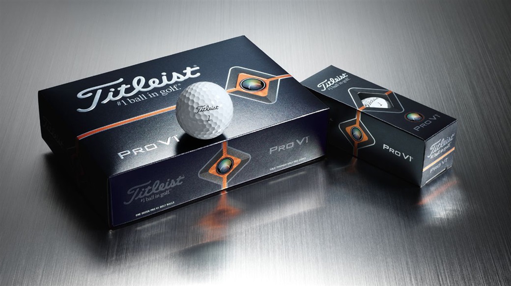 Titleist 2019 Pro V1 golf ball dozen, 3-ball sleeve and single golf ball image